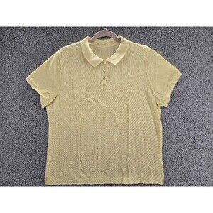 Lands End Polo Shirt Womens XL Yellow Casual Classic Collared Short Sleeve